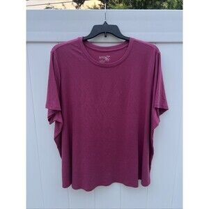 Terra & Sky Womens Purple Stretch Tee Plus Size 4X (28W-30W) Short Sleeve
